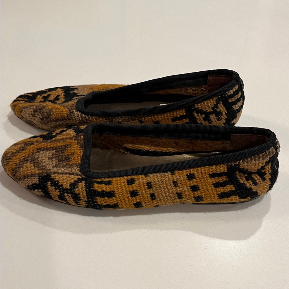 Vintage Talbots Kilim Weave leather bottom Flats/ballet/loafers. Size 7 - Picture 4 of 11